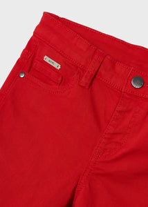 Perus 5-taskutwill housut, Punainen, Slim fit